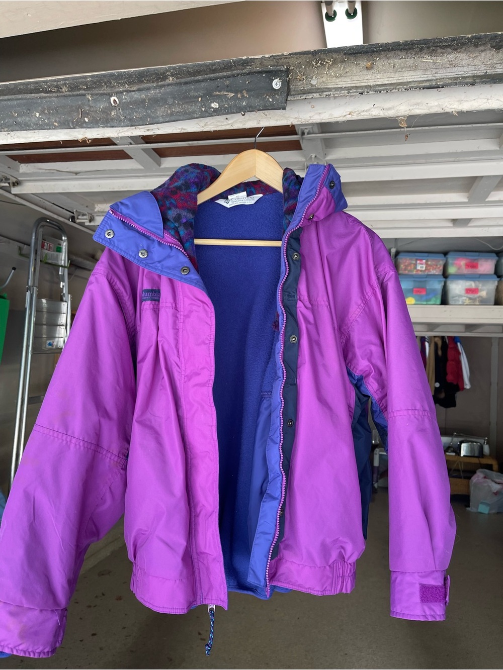 Columbia Purple & Blue Girls' Ski Jacket with Hood